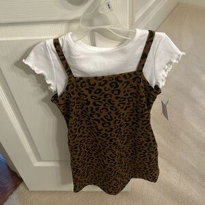 NWT Old Navy leopard print 2 piece dress size 6-7